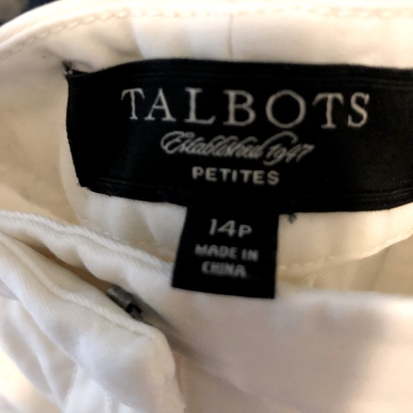 Talbots White Signature Slim Embroidered Flower Pants Size 14P - Picture 4 of 11